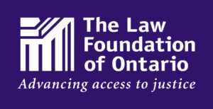 The Law Foundation of Ontario Logo in white text on a purple rectangle.